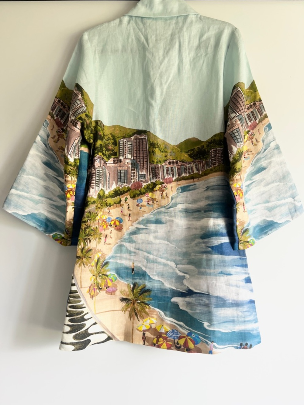 FARM Rio Multicolor Copacabana Beach Long Sleeve Kimono Dress Size Small NWT - Picture 8 of 15
